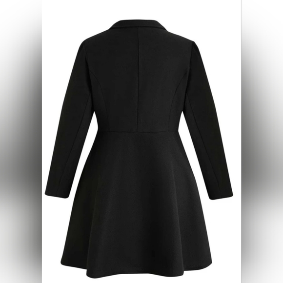 Plus, Solid Double-Breasted Overcoat - Picture 4 of 7